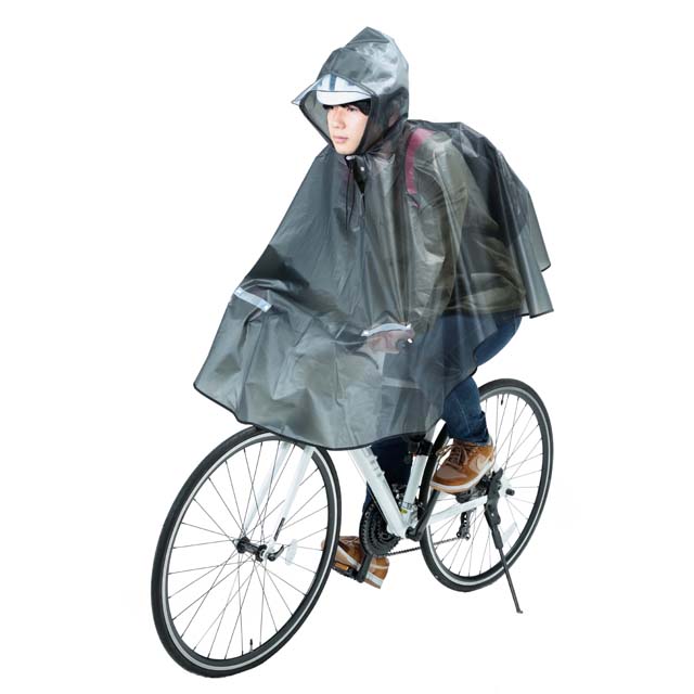 膝を雨から守る PEVAレインポンチョ 一般車＆クロスバイク用